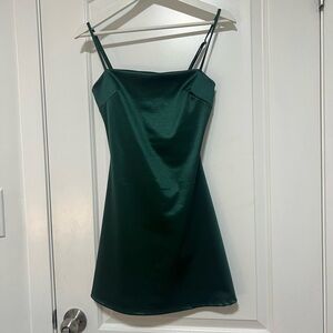 Green Satin Mini Dress